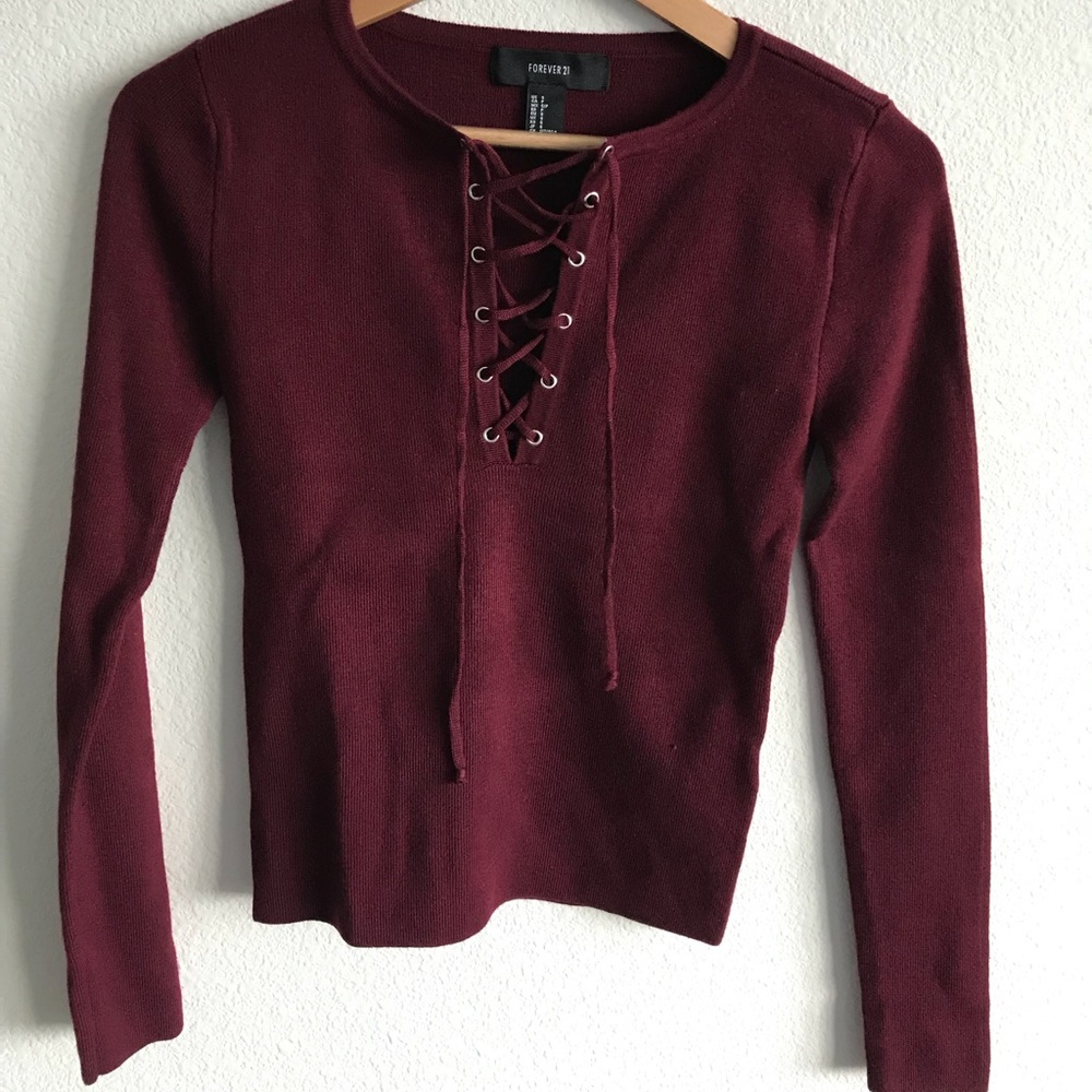 Burgundy Forever 21 Sweater